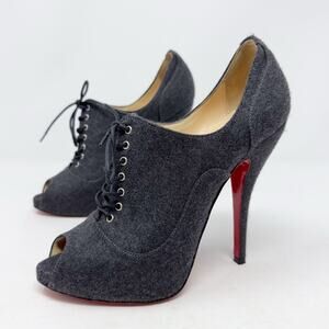 Christian Louboutin Lady Derby Flannel Ankle Boots size 37